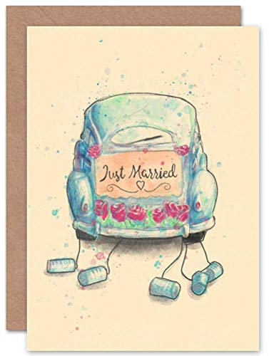 Wee Blue Coo CARD WEDDING CELEBRATION TIN CAN CAR FUN GIFT