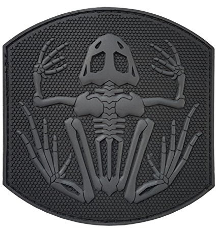 PVC Patch Frogman Bone Frog Seals DEVGRU kompatibel mit Velcro Patches für Rucksäcke,Taktische Patches,Molle-Zubehör Militärische Patches,Rucksack Patches,Patches für Hüte Klettvers (Blackout Subdued)