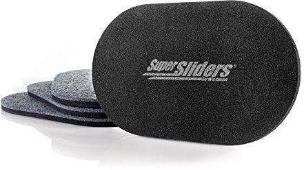 Super Sliders 4746595N Wiederverwendbare XL schwere Möbelgleiter für Hartholzböden, Filzschoner, grau, 4 Stück