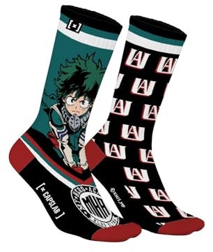 Capslab My Hero Academia Socken Deku – Offiziell lizenzierte Anime-Socken für Herren und Damen – Bequeme Baumwollsocken mit Izuku Midoriya & UA-Logo - 39-42