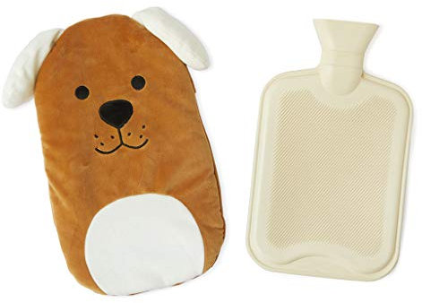 Balvi Hot water bottle Woof! Brown colour Hot water bottle with a soft dog-shaped cover 1.6L Rubber/p