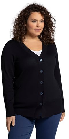 Ulla Popken Damen Strickjacke Marine 42+