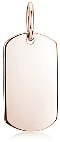 Materia Gravur Anhänger Silber 925 klein - Dog Tag rosé vergoldet KA-325-Rose_Ohne Gravur