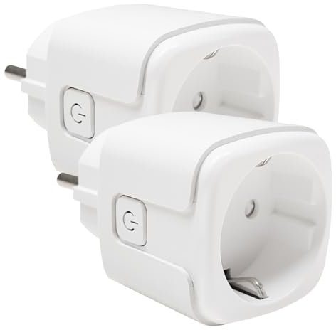 LED ATOMANT Pack 2x Enchufe Inteligente WiFi 16A, Medidor de Consumo, Programable con Temporizador y horarios, Control Remoto por APP Smart Life y Voz, Compatible con Alexa y Google Home