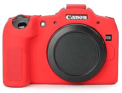 Rieibi EOS R8 Case, Soft Silicone Protective Case for Canon EOS R8 Camera, Lightweight Camera Case - Red