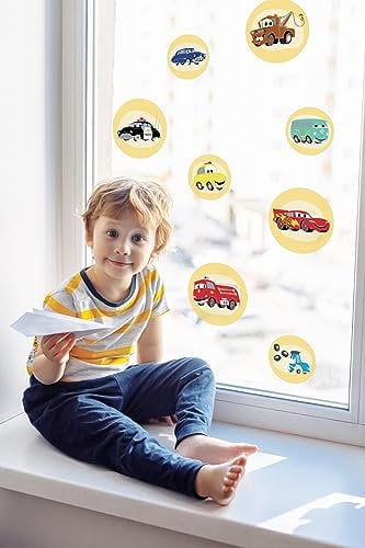 Disney Fenstersticker - Cars Ka-Chow Bubbles - Größe 30 x 30 cm, 2 Bogen - Kinderzimmer, Babyzimmer, Fensteraufkleber, Fensterbild