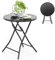 COSTWAY Bistrotisch klappbar, 59x59x67cm, Gartentisch mit Tischplatte aus gehärtetem Glas, Terrassentisch, Balkontisch für Terrasse, Hinterhof, Pool