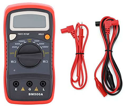 Isolationswiderstandstester mit LCD-Display, 1999 MΩ, Stromzähler, Digitales Megaohm-Messgerät für Motoren, Kabel, Schalter
