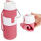 NAVTUE Faltbare Trinkflasche, 750ml Zusammenklappbare Wasserflasche mit Wärmeisolierring, BPA-frei, Leicht, Auslaufsicher, Reise-Silikon-Wasserflasche für Reisen, Wandern, Büro, Camping