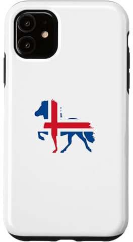 Hülle für iPhone 11 Islandpferd mit Flagge