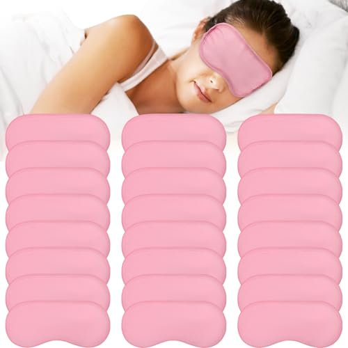 Tczecoo 100 Stück Schlafmaske, Augenmaske Seiden Schlafmaske mit Elastisch Riemen, Lichtblockierende Augenabdeckung Für Damen Herren, Tragbare Schlafbrille für Reisen Schichtarbeit Spiel(Rosa)