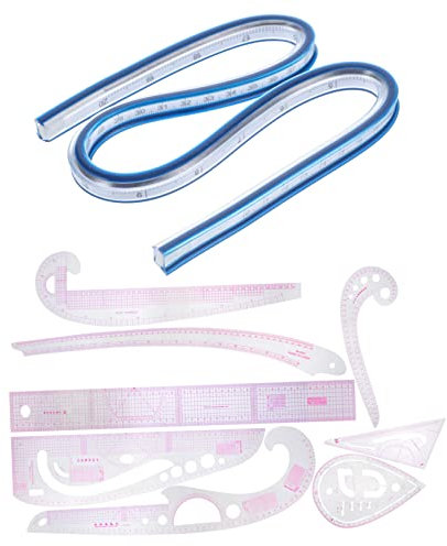 Gadpiparty 1 Satz Schnittlineal Teiliges Französisches Kurvenlineal für Schnittmuster Schneiderlineal Leichtem zum Zeichnen und Anpassen von Stoffen