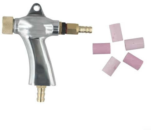 Sabbiatrice portatile con 5 ugelli in ceramica, in lega di alluminio, per rimuovere ruggine, vernice e macchie su superfici in metallo, vetro e legno (A)