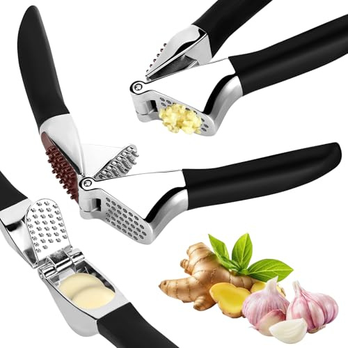 Presse-ail Inoxydable de Cuisine Professionnelle,Hachoir à Gingembre | Garlic Press,Facile à Presser et Utiliser, Anti-Rouille, Facile à Nettoyer Et Durable