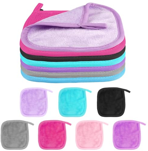 16 Pièces Lingette Demaquillante Lavable, 15 x 15 cm Serviette Visage Démaquillante Réutilisable, Doux pour la Peau Lingettes Démaquillantes Lavables, Carre Demaquillage Visage pour Quotidien