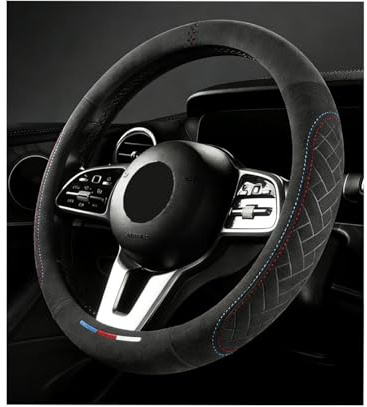 Leather Car Steering Wheel Cover for BYD Dolphin 2023-2025, Leather Steering Wheel Cover Car Handle Cover for All Seasons Comfort Grip Sports