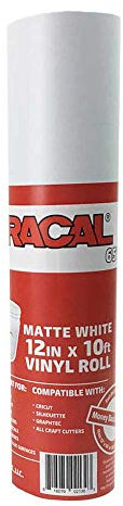 ORACAL 12.125 x 10ft Roll of 651 Matte White Craft Vinyl - On a 2.5 Core - Adhesive Vinyl for Cricut, Silhouette, and Cameo Cutters - Gloss Finish - Outdoor and Permanent