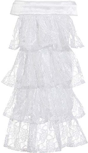 Amakando Viktorianisches Spitzen-Jabot für Damen & Herren/Weiß/Edles Kostüm-Accessoire Tanzmariechen & Garde/Perfekt geeignet zu Karneval & Fastnacht