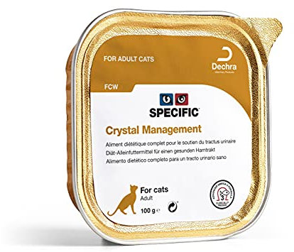 SPECIFIC® Crystal Management (FCW) 7 x 100 g - Nassfutter für Katzen - Trägt zur Auflösung von Struvitsteinen bei & beugt Neubildung vor - Reduzierter Mineralstoffgehalt - DECHRA Veterinary Products