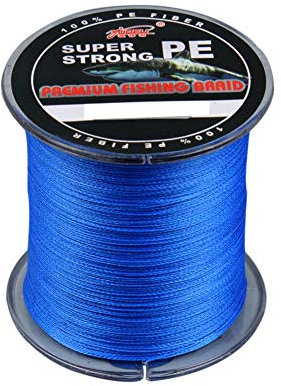SXSHUN 300 Meter Angelschnur 4-Fach PE Geflochtene Schnüre 0.10-050mm Tragkraft Bis 40.2KG, Blau, 6.0 (0.40mm/31.7kg)