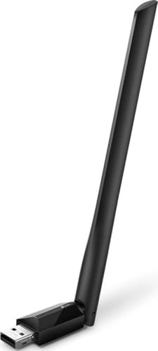 TP-Link AC600 USB WiFi Adapter for PC (Archer T2U Plus)- Wireless Network Adapter for Desktop with 2.4GHz, 5GHz High Gain Dual Band 5dBi Antenna, Supports Win11/10/8.1/8/7/XP, Mac OS 10.9-10.14, Black