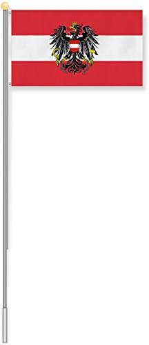 normani Fahnenmast 6,20 m bis 9 Meter Höhe mit verschiedenen Flaggen zur Auswahl Farbe Österreich Größe 6.8m Höhe