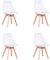 GrandCA HOME Set di 4 Sedie Sala da Pranzo Con Gambe in Legno Massello di Faggio, Adatte per Sala da Pranzo, Soggiorno, Cucina, Camera da Letto, Bianco