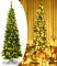RELAX4LIFE Künstlicher Weihnachtsbaum mit Beleuchtung, Christbaum mit 250 LEDs & 708 Spitzen, Tannenbaum Künstlich mit Metallständer, grün (200 cm)