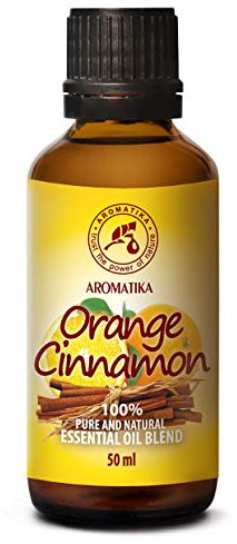 Duftmischung Zimtöl-Orangenöl 50ml - Ätherische Öle für Diffuser - Cinnamomum Zeylanicum - Citrus Sinensis - Rein & Natürlich - Aromatherapie Öle - Duftlampe Öl - Ölmischung - Süßer Duft