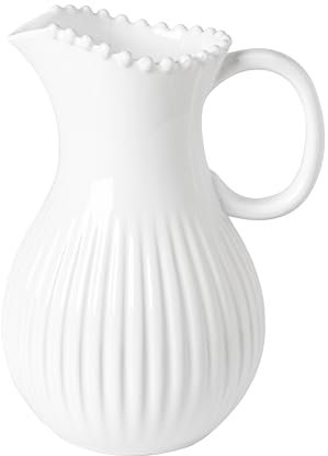 Costa Nova Pearl Collection Dinnerware Stoneware Jug 2.58 Litre, White