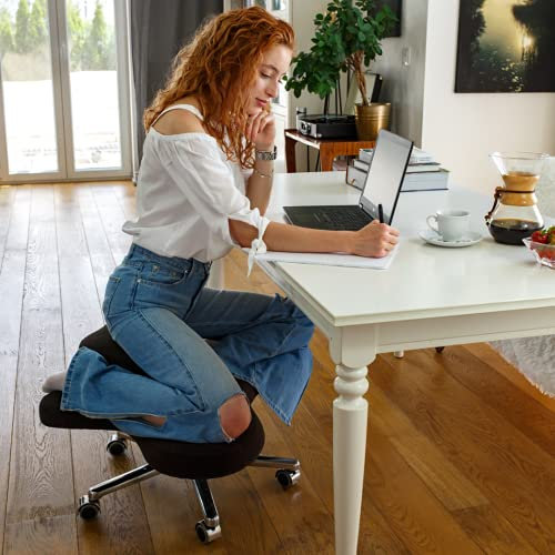 DragonflyChair - aktiver Bürostuhl zum Sitzen in verschiedenen Stellungen (im Schneidersitz, in japanischer Sitzhaltung, hocken oder auf andere Weise); wie Kinder auf dem Boden. (Large, Espresso)