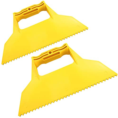 AERZETIX - Juego de 2 - Espátula con dientes triangulares - raspador de acabado mellado - 225mm - herramientas manuales para la construcción - albañilería/mampostería/yeso - C50032