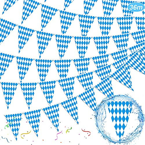 36m Oktoberfest Wimpel Girlande,Oktoberfest Girlande Banner,Oktoberfest Girlande Party Wimpelkette,Oktoberfest Bayrische Dekoration,Outdoor Innen Dekoration Bayern,Jeder Wimpel 30 x 45 cm