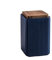 Gelory Ceramic Storage Jars Food Storage Canister with Seal Wood Lid Kitchen Storage Jars Airtight for Serving Flour Sugar Cereal and Snacks (Blue,Small)