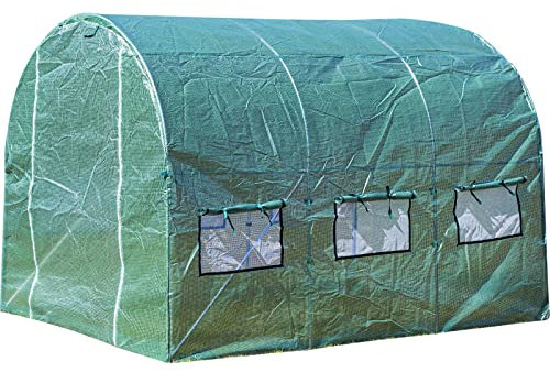 Browin 722806 Foliengewächshaus 2 x 3 x 2 m - ganzjährig, 6 Fenster, Schiebetüren