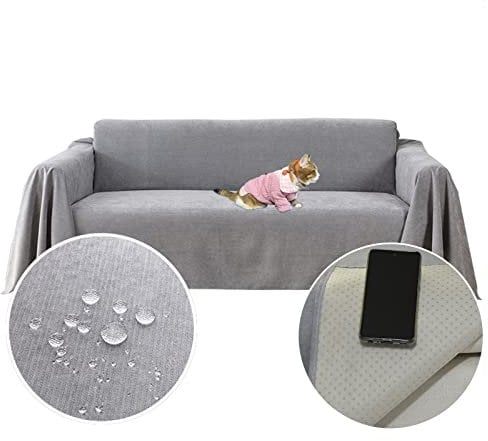 PEXXSUII Sofa Abdeckung, Wasserabweisend, rutschfest, Langlebig, Vollständig, Sofakissen, Stoff, Möbel, Sofa überwurfdecke für Haustiere Haare Kinder Floppers Hund Katze Kratzer 130 x 180cm