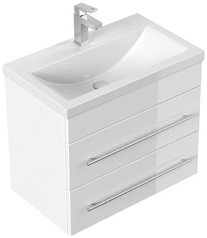 Posseik PORTUS600000101DE Badmöbel Portus 600 SlimLine, Weiß, Hochglanz, 60cm x 52cm x 36cm