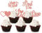 Blumomon 30Pc Bridal Shower Cupcake Toppers Glitter Diamond Ring Love I Do Cupcake Picks Miss to Mrs Bridal Shower Wedding Engagement Bachelorette Party Cake Decorations Supplies Rose Gold