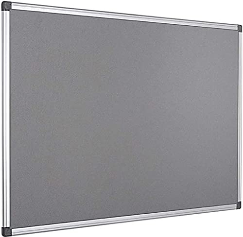 KAV 60 cm x 45cm Aluminium Frame Felt Notice Pin Board - Notice Board Bulletin Frame for Office, School, Bedroom, Memo, and Home (Grey)