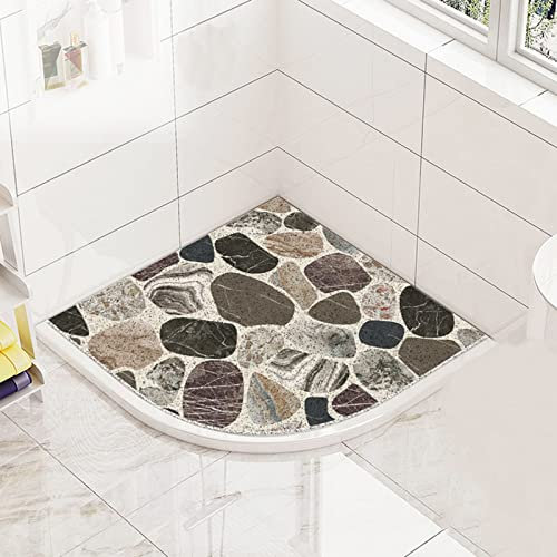 AHDFY Antirutschmatte Dusche, Duschmatte rutschfest, Duscheinlage - Duschvorleger Halbrund rutschfeste Matte Ideal Für Begehbare Duschwannen, Senioren & Kinder,B,80x80cm