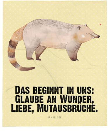 Mr. & Mrs. Panda Kuscheldecke Nasenbär - Geschenk, Tagesdecke, Tiermotive, Wohndecke, Gute Laune, lustige Sprüche, Sofadecke, Wolldecke, Tiere,