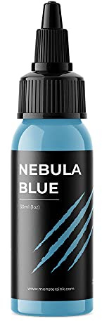 Nebula Blue Tattoo Ink by Monsters Ink a Light Pastel Blue Tattoo Ink 30ml