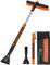 SEG Direct Schneebesen mit Eiskratzer, Teleskop Ausziehbare Auto Schneebürste mit Schaumstoffgriff, Abnehmbarem Griff, für Windschutzscheiben Fenster von LKW SUV, 92cm, Schwarz und Orange