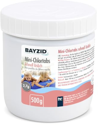 Höfer Chemie 500 g Mini - Chlortabs 2,7 g schnell löslich geeignet für kleine Pools, Whirlpools und Planschbecken
