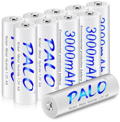 Mspalocell Batteria AA 3000mAh 10 pezzi, 1.2V Ni-MH AA batterie ricaricabili con scatola di polvere, batterie AA con alta capacità, batteria ricaricabile AA bassa autoscarica