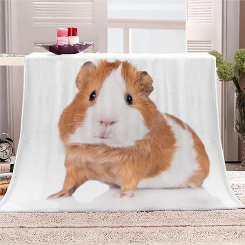 AKATIE Kuscheldecke Baby 70x100 Flanelldecke Kuscheldecke Meerschweinchen Super Weiche Kinder Wohndecke Warm Mikrofaser Decke Tiere Haustiere Sofadecke Reisedecke Babydecke