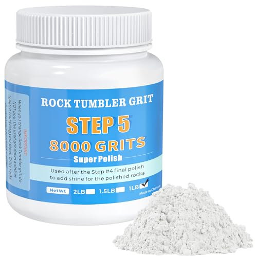 KomeStone Rock Polisher 8000er Körnung Aluminiumoxid Polierkörner - Schritt 5 Endstufe für Steinpolieren, Feinschleifpoliermittel für alle Arten von Steinen, Edelsteinen und Glaspolieren