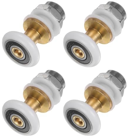 sourcing map Shower Door Roller Runner Wheel 20mm Diameter Replacement Part Bathroom Glass Shower Sliding Door Runner Roller, (1 Set 4pcs)