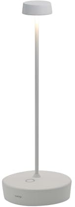 Zafferano, Swap Pro Lampe, Wiederaufladbare und Kabellose Tischlampe mit Touch Control, Geeignet für den Innen- und Außenbereich, Stufendimmer, 2200-3000 K, Höhe 29 cm, Farbe Weiß