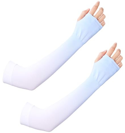 Wnddle 1 pares de brazaletes deportivos unisex, mangas de protección solar para hombre y mujer protección, Mangas del Brazo Mangas de protección UV para Conducir Ciclismo Baloncesto. (azul)